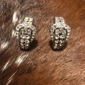 Rhinestone Belt Buckle Earrings